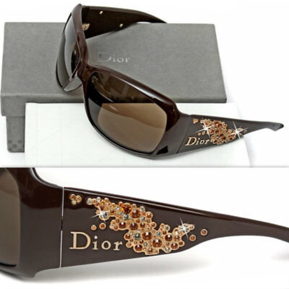 Dior Accessories - Dior & Swarovski crystal brown strassy sunglasses